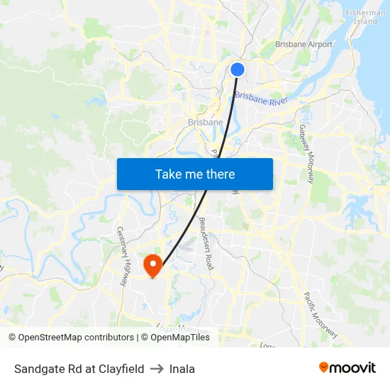 Sandgate Rd at Clayfield to Inala map