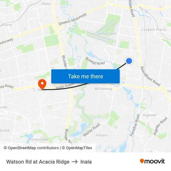 Watson Rd at Acacia Ridge to Inala map