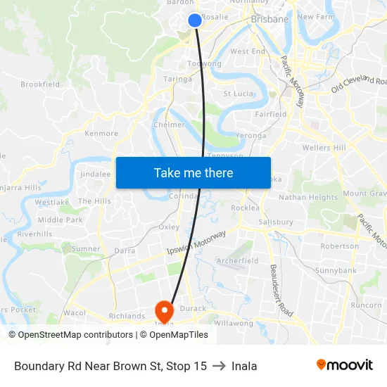 Boundary Rd Near Brown St, Stop 15 to Inala map