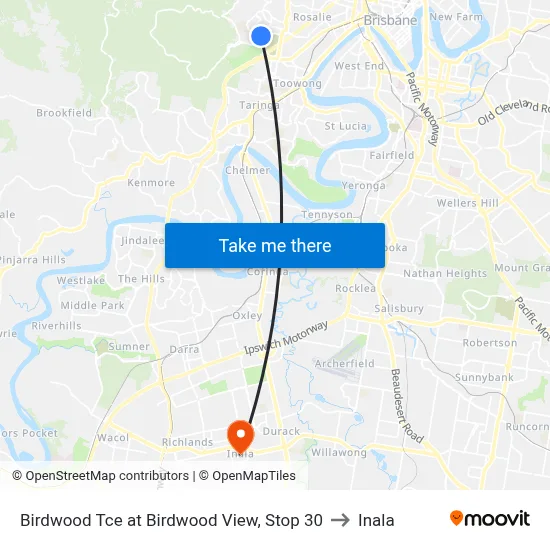 Birdwood Tce at Birdwood View, Stop 30 to Inala map