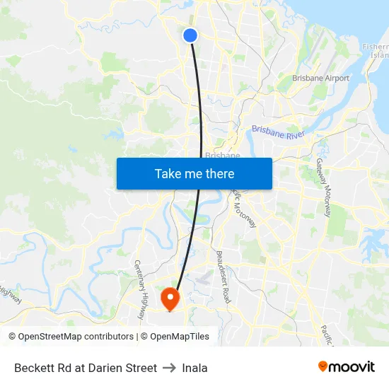 Beckett Rd at Darien Street to Inala map