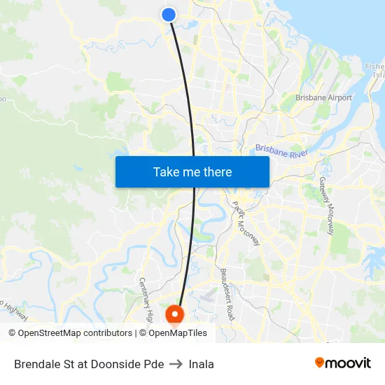 Brendale St at Doonside Pde to Inala map