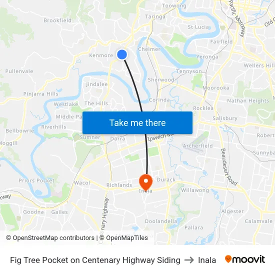 Fig Tree Pocket on Centenary Highway Siding to Inala map