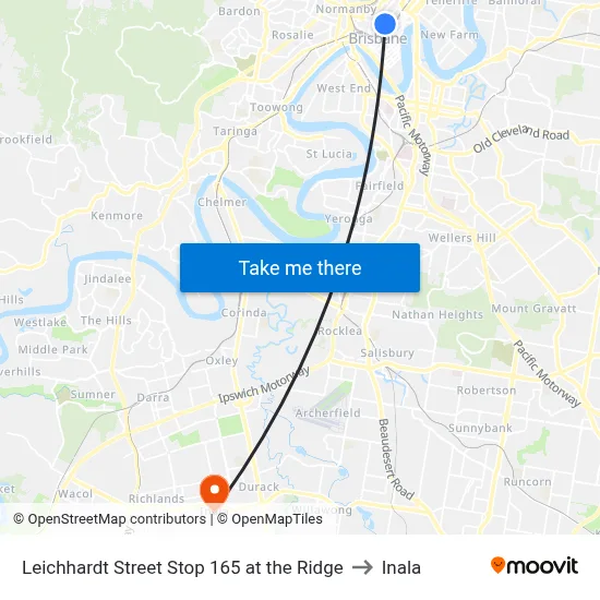 Leichhardt Street Stop 165 at the Ridge to Inala map