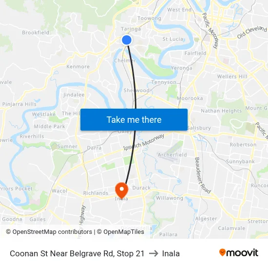 Coonan St Near Belgrave Rd, Stop 21 to Inala map