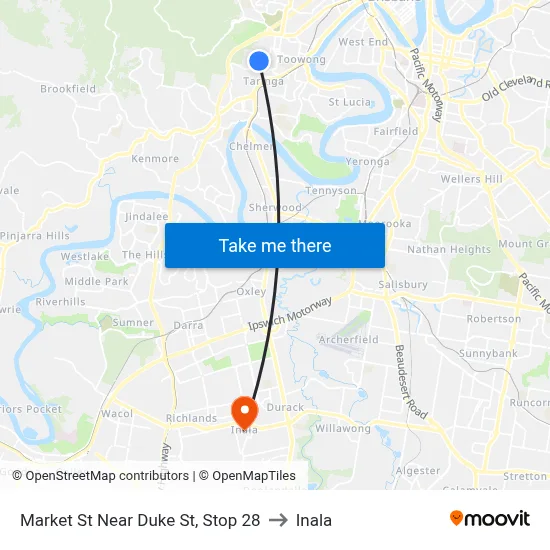 Market St Near Duke St, Stop 28 to Inala map