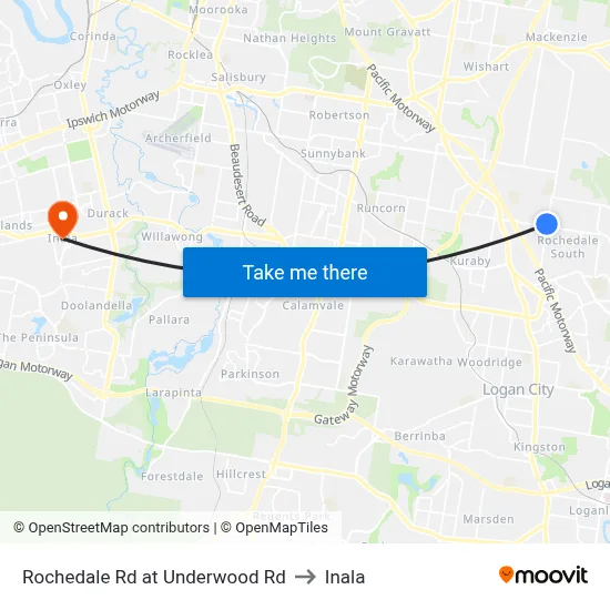 Rochedale Rd at Underwood Rd to Inala map