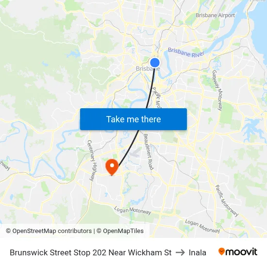 Brunswick Street Stop 202 Near Wickham St to Inala map