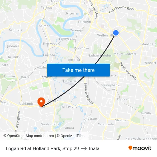 Logan Rd at Holland Park, Stop 29 to Inala map