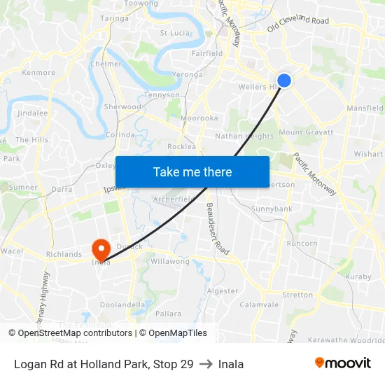 Logan Rd at Holland Park, Stop 29 to Inala map