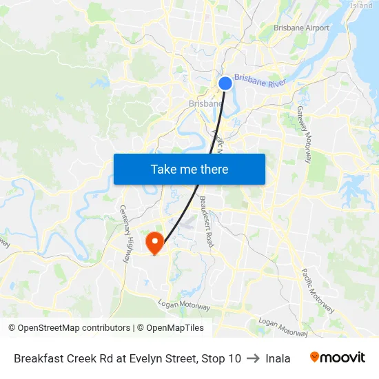 Breakfast Creek Rd at Evelyn Street, Stop 10 to Inala map