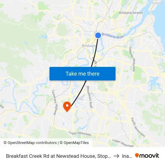 Breakfast Creek Rd at Newstead House, Stop 12 to Inala map