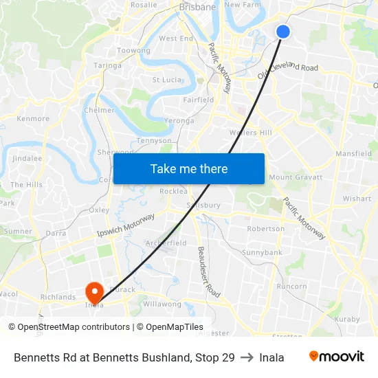 Bennetts Rd at Bennetts Bushland, Stop 29 to Inala map