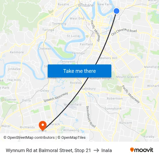 Wynnum Rd at Balmoral Street, Stop 21 to Inala map