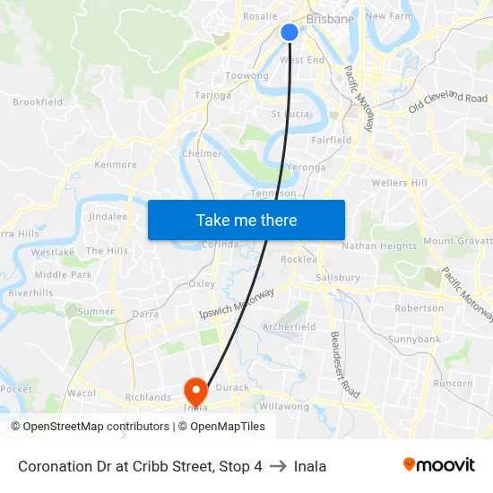 Coronation Dr at Cribb Street, Stop 4 to Inala map