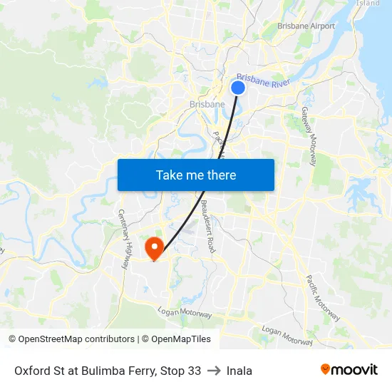 Oxford St at Bulimba Ferry, Stop 33 to Inala map