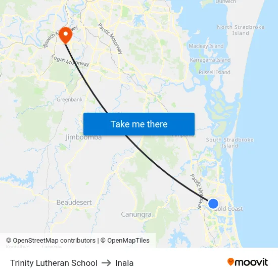 Trinity Lutheran School to Inala map