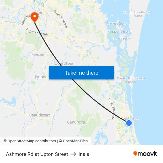 Ashmore Rd at Upton Street to Inala map