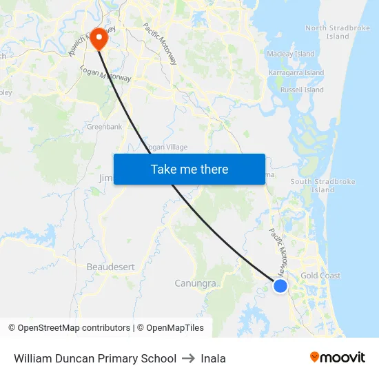 William Duncan Primary School to Inala map