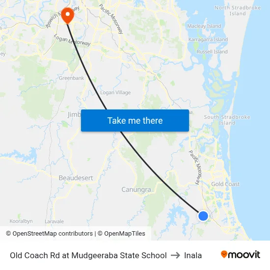 Old Coach Rd at Mudgeeraba State School to Inala map