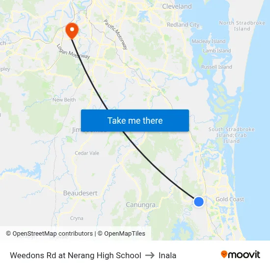 Weedons Rd at Nerang High School to Inala map