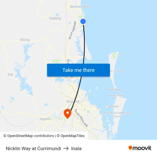 Nicklin Way at Currimundi to Inala map
