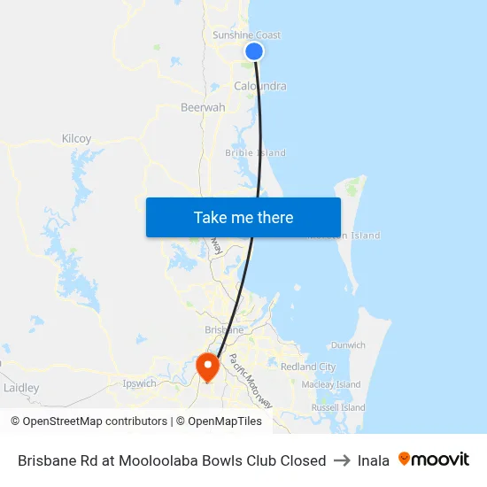 Brisbane Rd at Mooloolaba Bowls Club Closed to Inala map