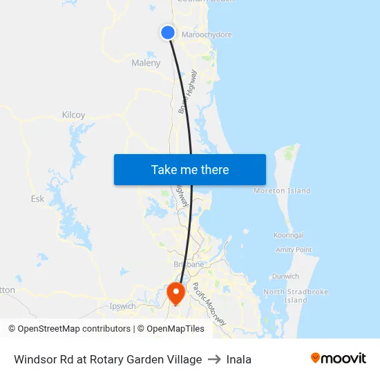 Windsor Rd at Rotary Garden Village to Inala map