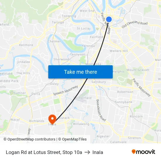 Logan Rd at Lotus Street, Stop 10a to Inala map