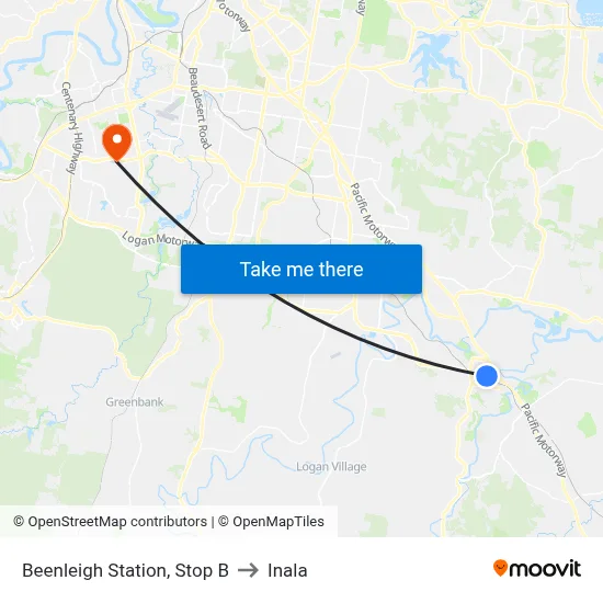 Beenleigh Station, Stop B to Inala map