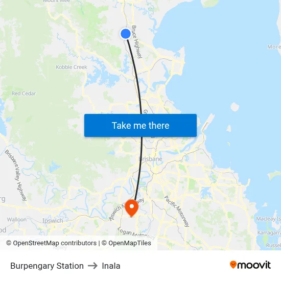 Burpengary Station to Inala map