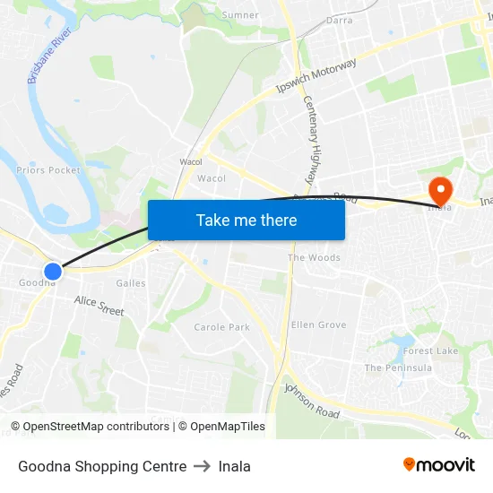 Goodna Shopping Centre to Inala map