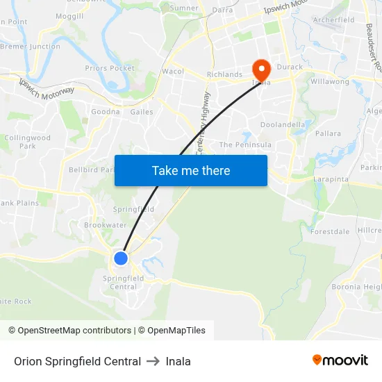 Orion Springfield Central to Inala map