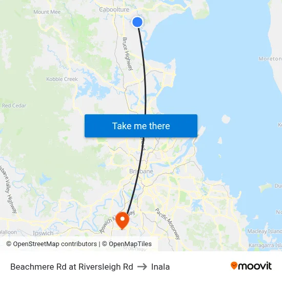 Beachmere Rd at Riversleigh Rd to Inala map