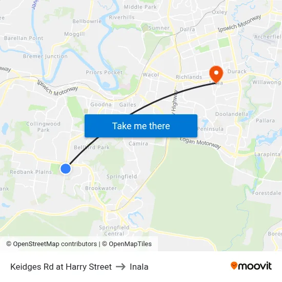 Keidges Rd at Harry Street to Inala map