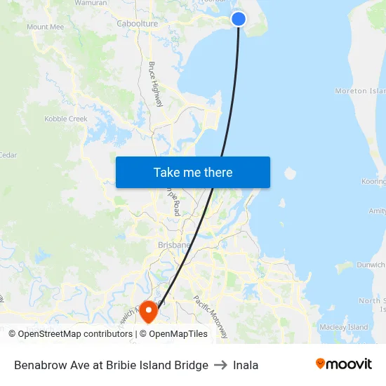 Benabrow Ave at Bribie Island Bridge to Inala map
