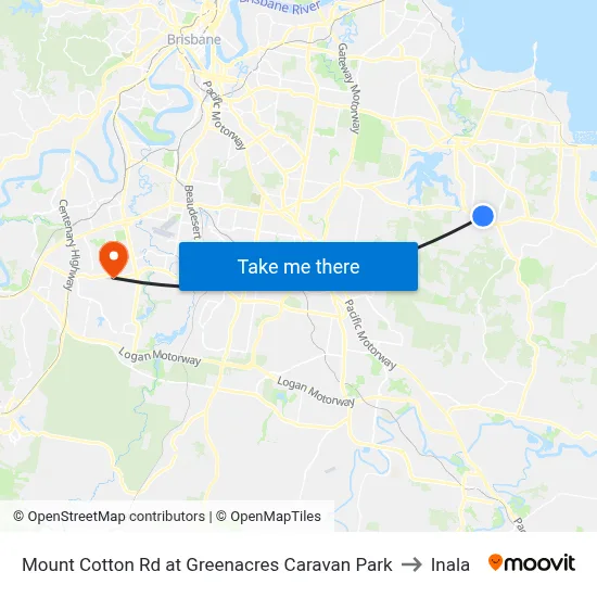 Mount Cotton Rd at Greenacres Caravan Park to Inala map
