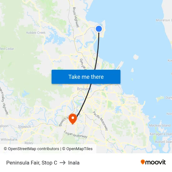 Peninsula Fair, Stop C to Inala map