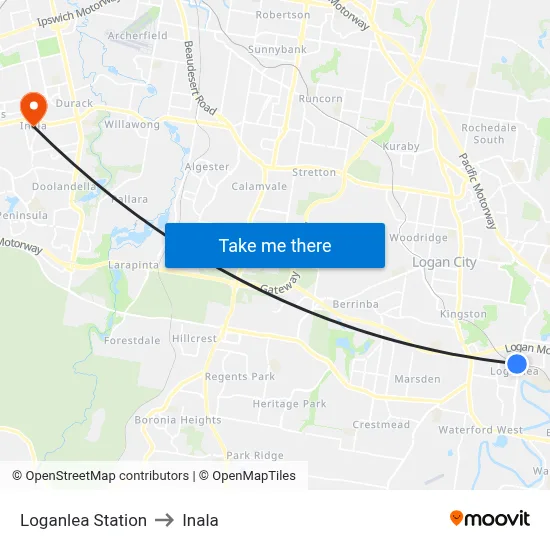 Loganlea Station to Inala map