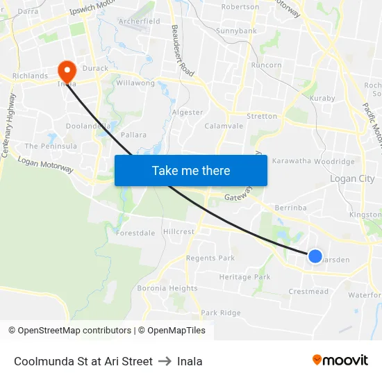 Coolmunda St at Ari Street to Inala map