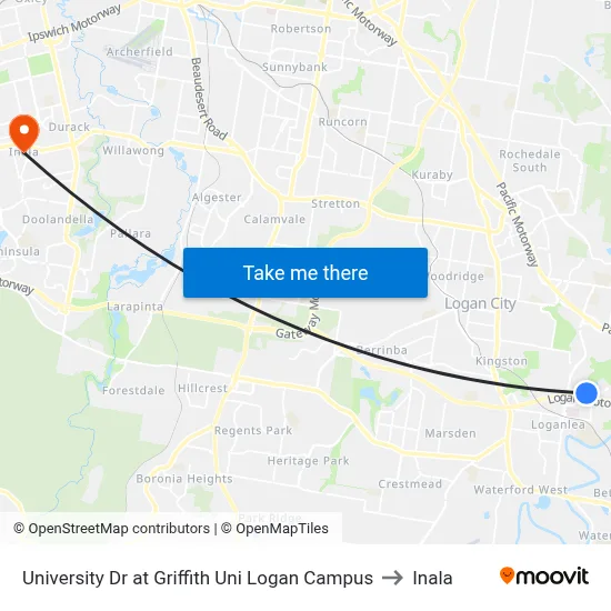 University Dr at Griffith Uni Logan Campus to Inala map