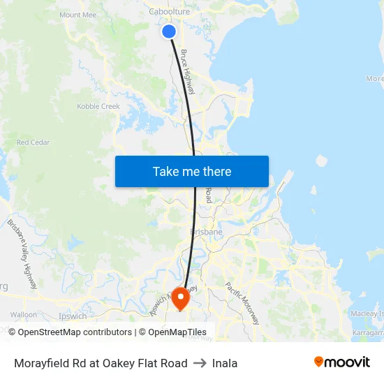 Morayfield Rd at Oakey Flat Road to Inala map