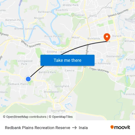 Redbank Plains Recreation Reserve to Inala map