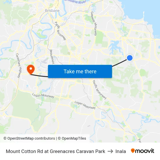 Mount Cotton Rd at Greenacres Caravan Park to Inala map