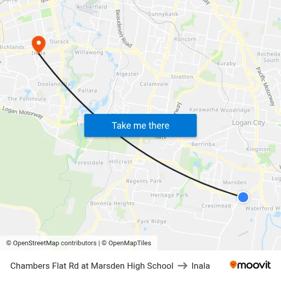 Chambers Flat Rd at Marsden High School to Inala map