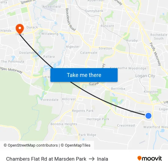 Chambers Flat Rd at Marsden Park to Inala map