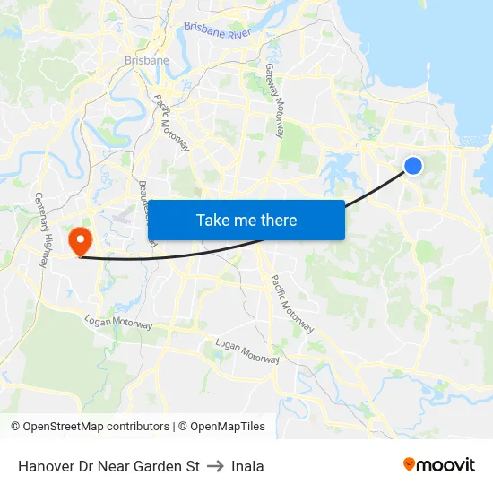 Hanover Dr Near Garden St to Inala map