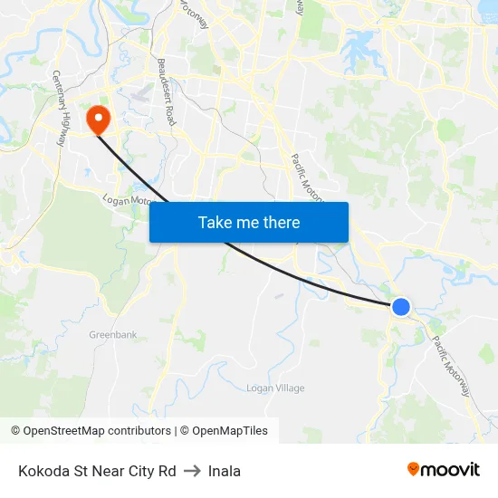 Kokoda St Near City Rd to Inala map