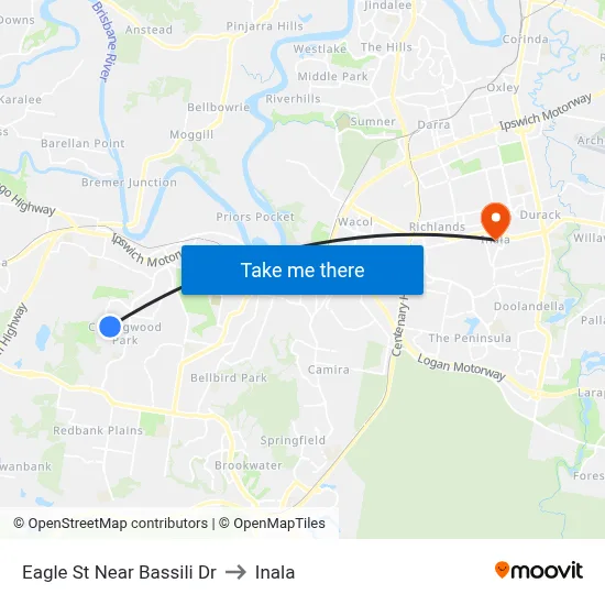 Eagle St Near Bassili Dr to Inala map
