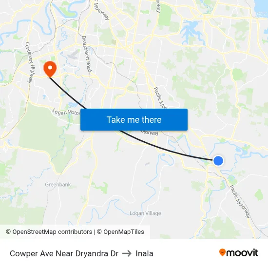Cowper Ave Near Dryandra Dr to Inala map